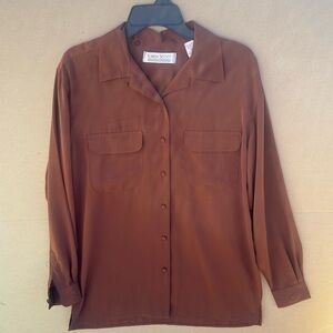 Vintage Karen Scott Rust Button-Up Blouse